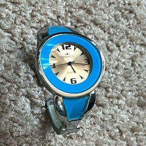Denacci women’s vintage silver/blue retro unique bracelet watch one size extends